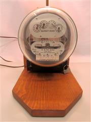 VINTAGE DUNCAN ELECTRIC METER TABLE LAMP TESTED FULLY OPERATES W/SPINNING METER